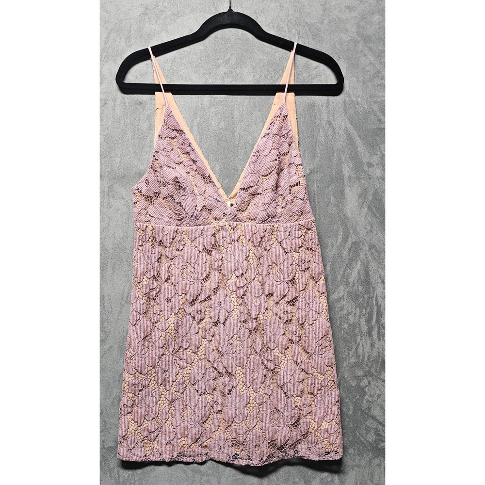 Free People Dangerous Love Sleeveless Lace Mini Dress Wisteria Purple Size 4